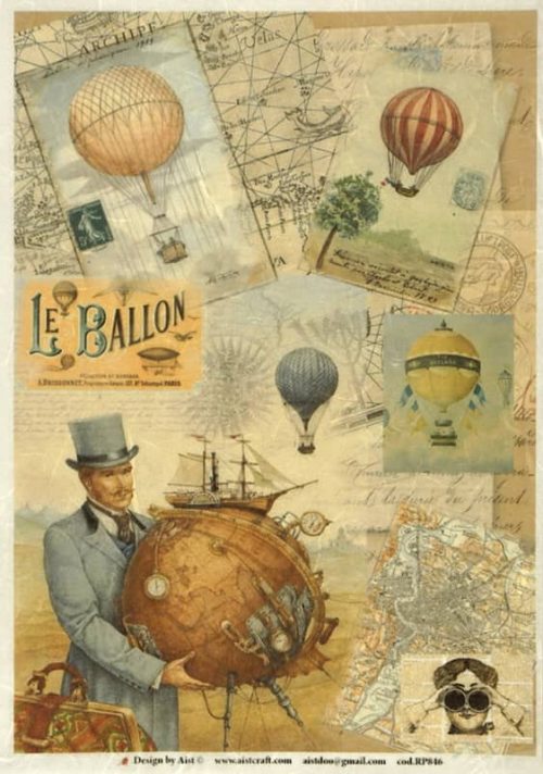 Rice Paper - Vintage Travel by Balloon