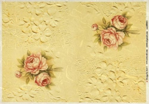 Rice Paper - Vintage Roses on Lace