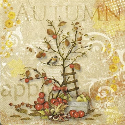 Paper napkin autumn apple garden