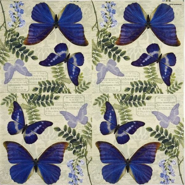 Lunch Napkins (20) - Blue Morpho