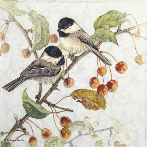 Cocktail Napkin - Chickadee