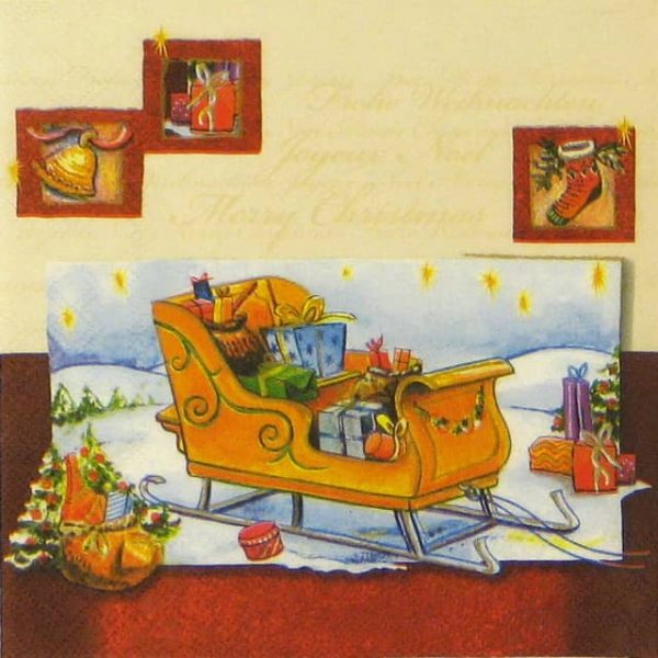 Paper Napkin - Presents Sledge