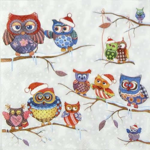 Paper Napkin - Owls in Winterland