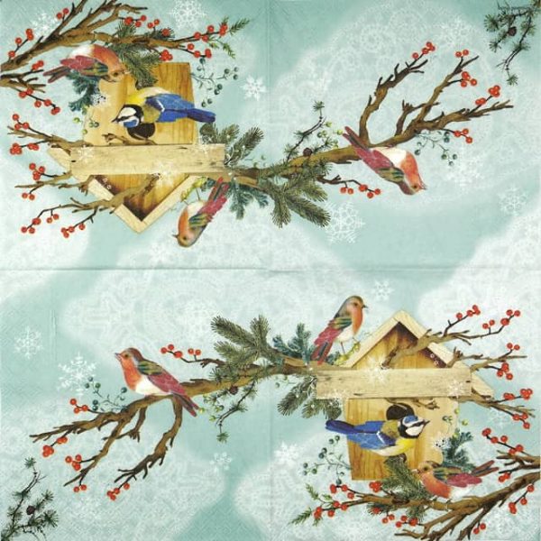 Paper Napkin - X-mas Bird House