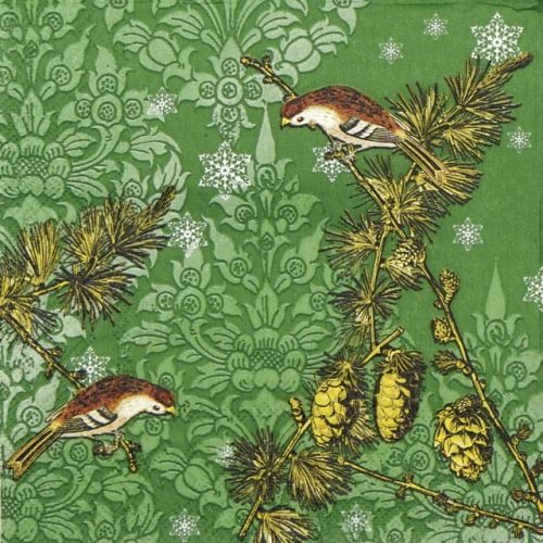 Lunch Napkins (20) - Pinecone Ornaments green)