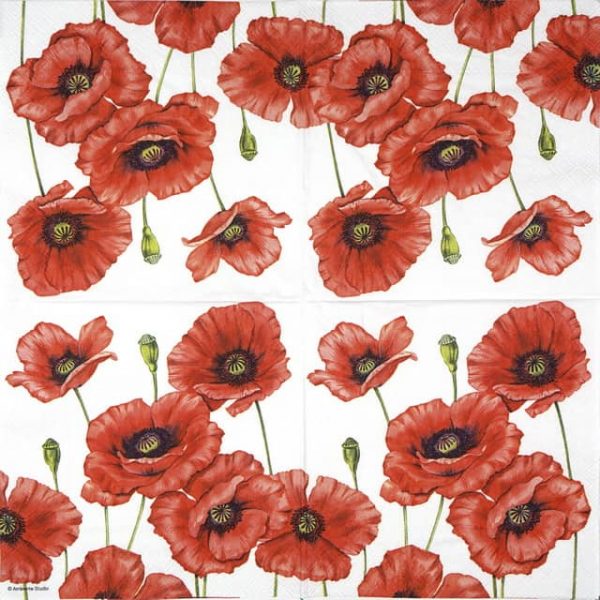 Lunch Napkins (20) - Romantic Poppy - Image 2