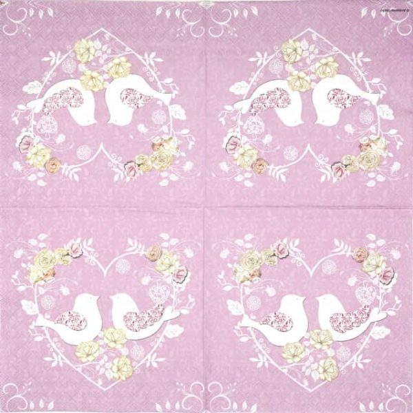 Lunch Napkins (20) - Turtle Doves lila