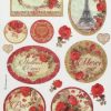 Rice Paper - Red Roses and Frames Stamperia DFSA4137