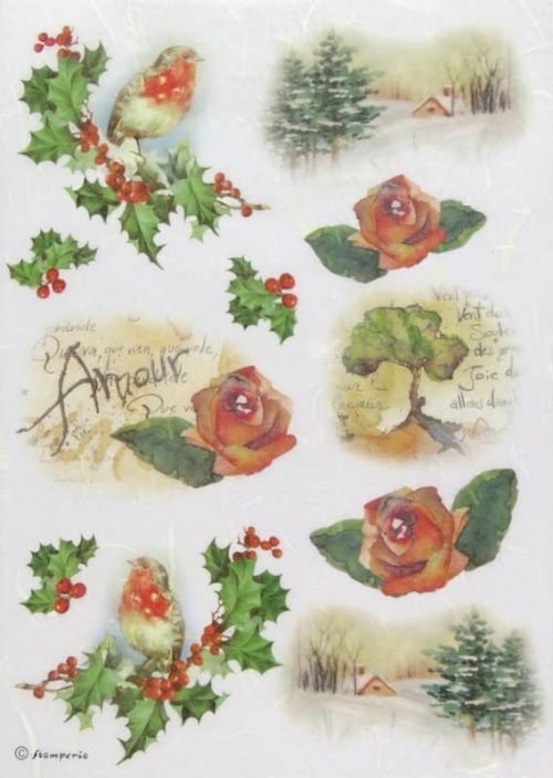 Rice Paper - Amour Red Rose Stamperia DFSA4147