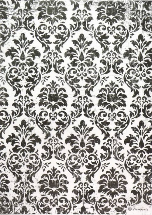 Rice Paper - Black & White Wallpaper Stamperia DFSA4192