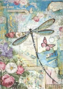 Rice Paper - Wonderland Blue Dragonfly - Napkin Shop