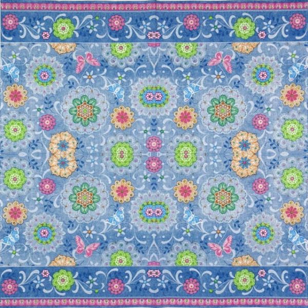 Paper Napkin - Blue mandalas pattern - Image 2