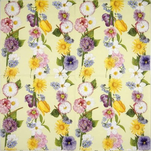 Paper Napkin - Spring flowers garland - Napkin Shop