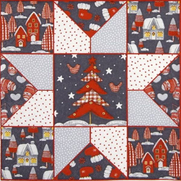 Paper Napkin - Christmas Patchwork