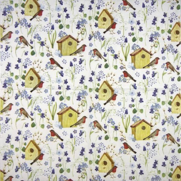 Paper Napkin - Birdhouse in Spring