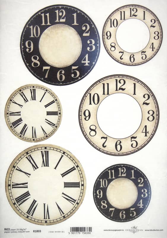 Rice Paper A/3 - Clockfaces #2