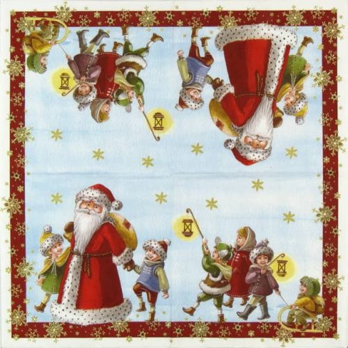 Paper Napkin - Santa with Kids_Ihr_593900