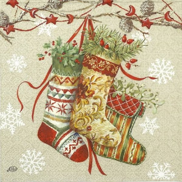 Paper Napkin - Decorative Stocking