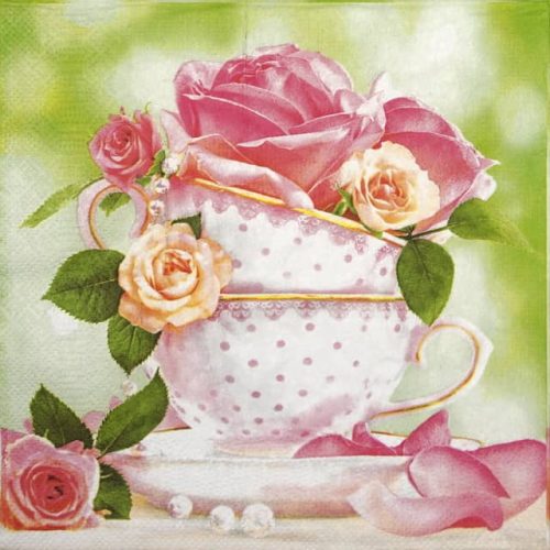 Paper Napkin - Cup of Roses