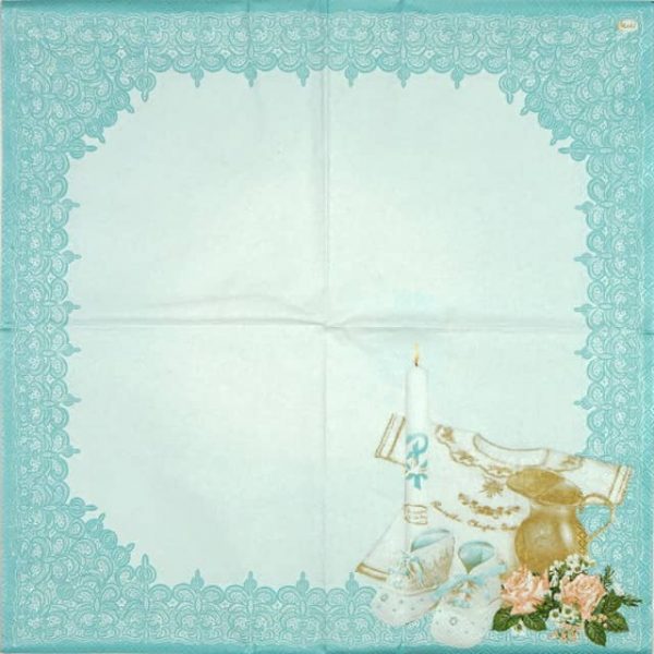 Paper Napkin - Christening Composition blue