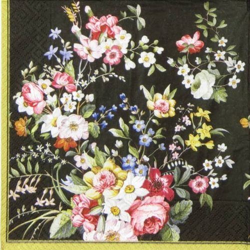 Lunch Napkins (20) - Blooming Opulence Black