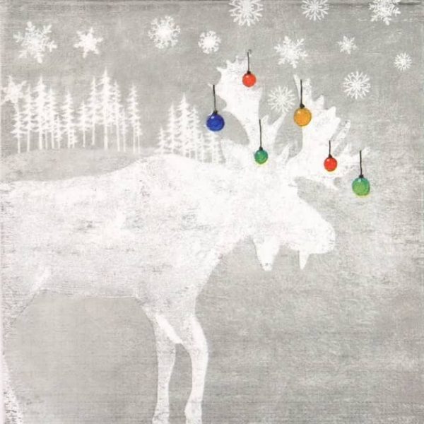 Paper Napkin - Woodland Moose silver