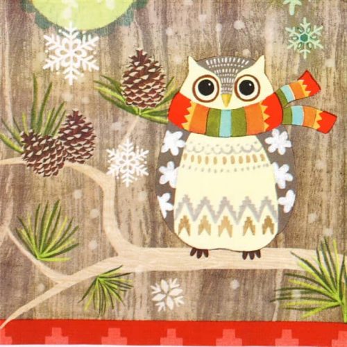 Paper Napkin - Jennifer Brinley: Owl with Scarf