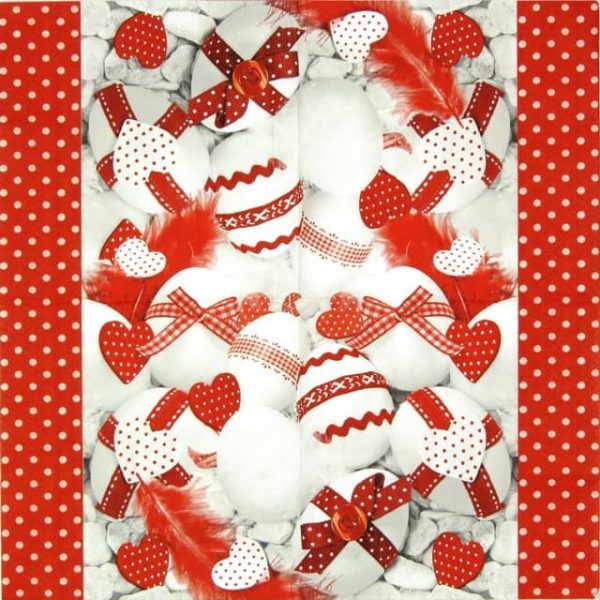 Paper Napkin - Red & White Easter