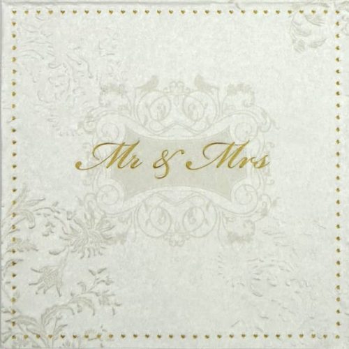 Paper Napkin - Mr & Mrs Embossed Gold