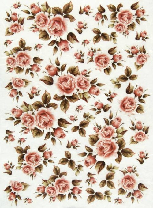 Rice Paper - Tiny Pink Roses