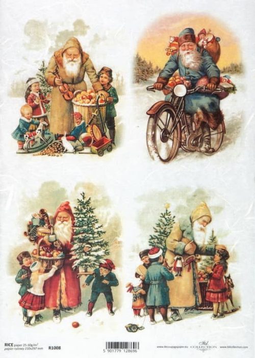 Rice Paper - Vintage Friendly Santa