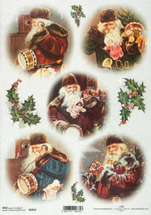 Rice Paper - Vintage Hallo Santa!