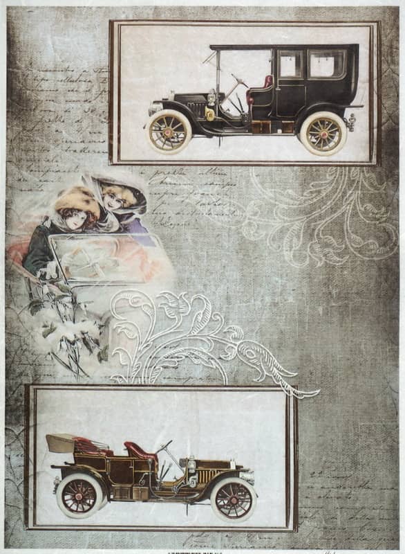 Rice Paper - Vintage Old Cars