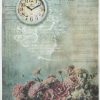 Rice Paper - Vintage Flower & Clock