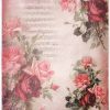 Rice Paper - Red roses on pink backgroun-