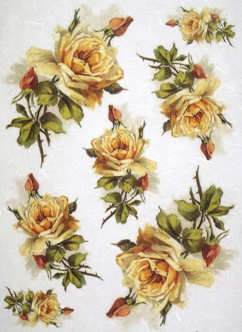 Rice Paper - Yellow Roses