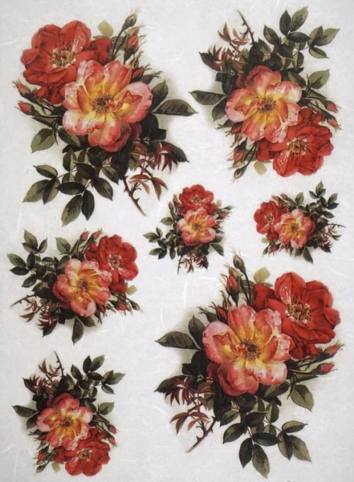Rice Paper - Red Roses