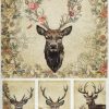 Rice Paper - Stags and Roses -