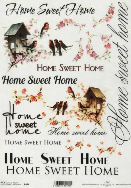 Rice Paper - Vintage Home Sweet Home