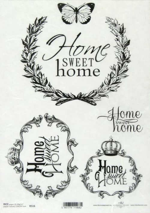 Rice Paper - Vintage Label Sweet Home