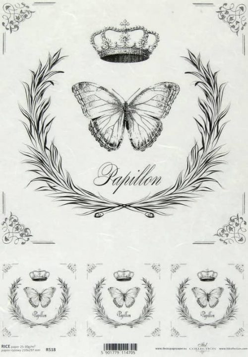 Rice Paper - Vintage Labels Butterfly