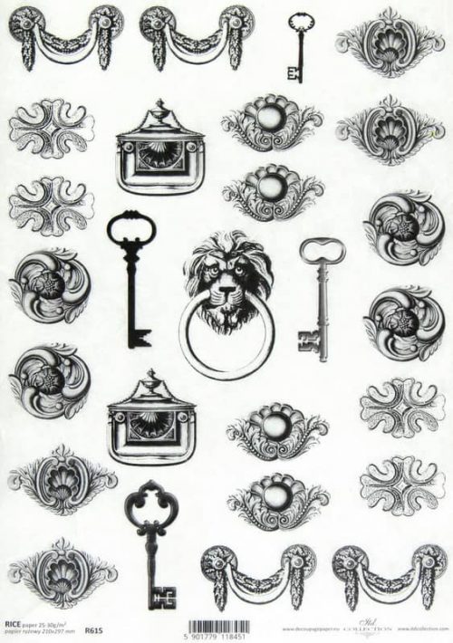 Rice Paper - Baroque Keys and Ornaments