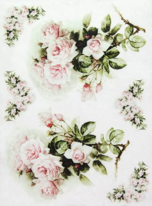 Rice Paper - Pink Roses