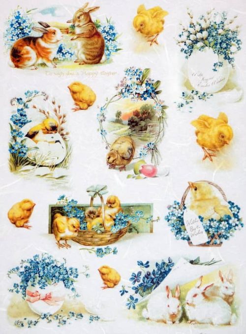 Rice Paper - Vintage Happy Easter M