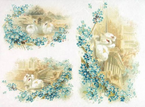 Rice Paper - Vintage Swan Couple