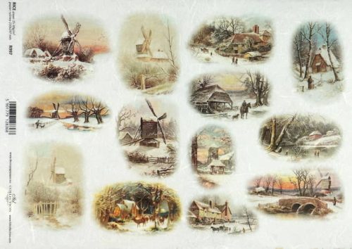 Rice Paper - Vintage Winter Cottage