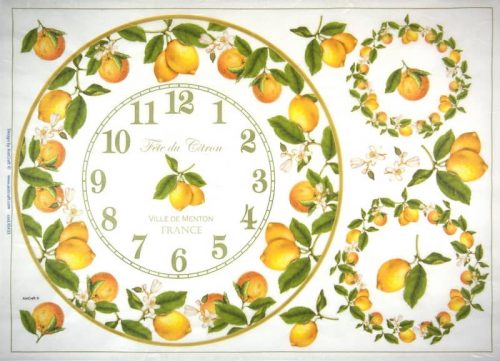 Rice Paper - Lemon Clock 32x45cm