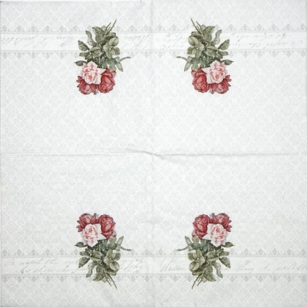 Paper Napkins - Rose Bouquet Ornament (20 pieces)