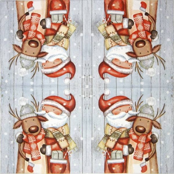 Lunch Napkins (20) - Santa & Reindeer - Image 2