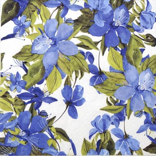 Paper Napkin - Flowering Clematis Blue